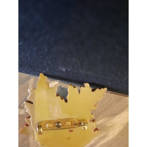 Vintage Plastic Acorn with Oak Leave Pin, Brooch, Fall Pin - Picture 7 of 8